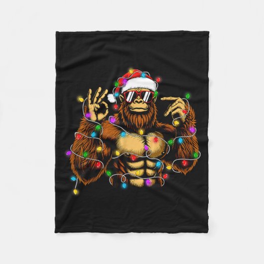Couverture Polaire Funny Six Seven 6 7 Meme Bigfoot Christmas Lights (Devant)