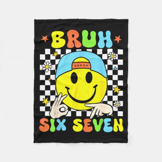 Couverture Polaire Funny Six Seven Bruh 67 Meme Gen Alpha Slang 6 7 B (Devant)