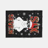 Couverture Polaire Funny Six Seven Lar Bear Christmas 67 Santa Hat Wi (Devant (Horizontal))
