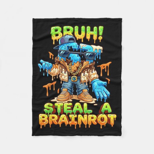Couverture Polaire Funny Six Seven Meme - Bruh Steal A Brainrot - Fun (Devant)