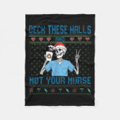 Couverture Polaire Funny Skeleton Deck The Halls And Not Your Nurse U (Devant)