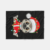 Couverture Polaire Funny Sloth Christmas Lights Santa Costume Cute An (Devant (Horizontal))
