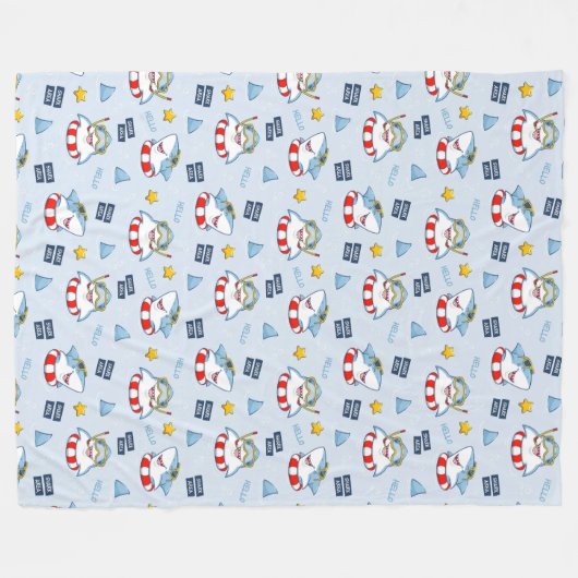 Couverture Polaire Funny Smiling Shark Life Preserver Snorkel Goggles (Devant (Horizontal))