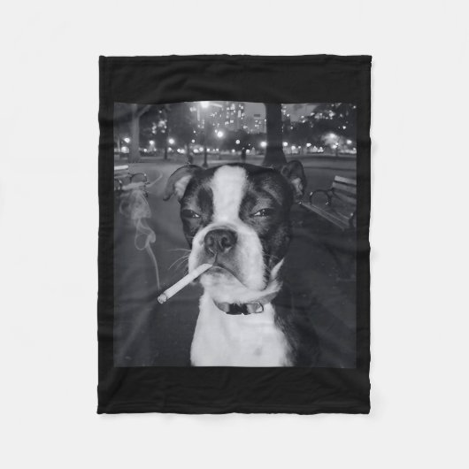 Couverture Polaire Funny Smoking Dog Meme Cigarette Gen Z Meme Dog Lo (Devant)