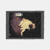 Couverture Polaire Funny Smoking Dog Pug Meme (Devant (Horizontal))