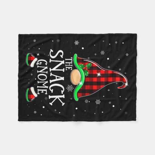 Couverture Polaire Funny Snack Gnome Buffalo Plaid Matching Christmas (Devant (Horizontal))