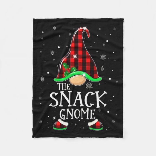 Couverture Polaire Funny Snack Gnome Buffalo Plaid Matching Christmas (Devant)
