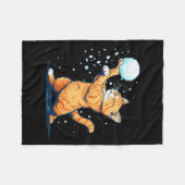 Couverture Polaire Funny Snowball Cat In Winter For Men Women Kids  (Devant (Horizontal))