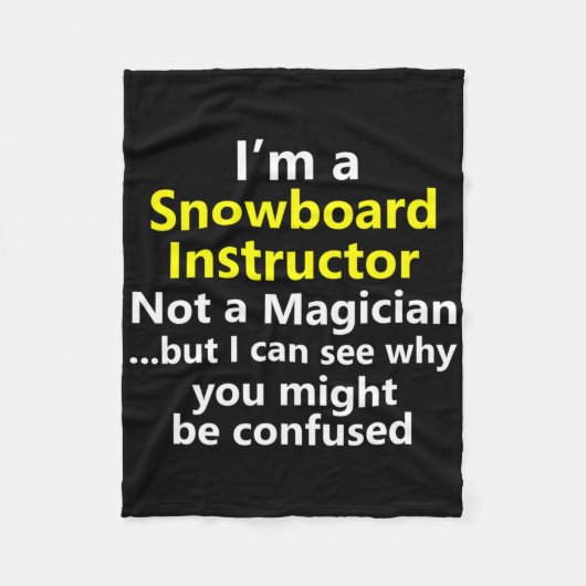 Couverture Polaire Funny Snowboard Instructor Emploi Carrière Snowboa (Devant)