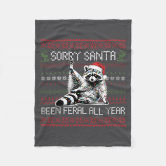 Couverture Polaire Funny Sorry Santa I've Been Feral All Year Ugly Ch