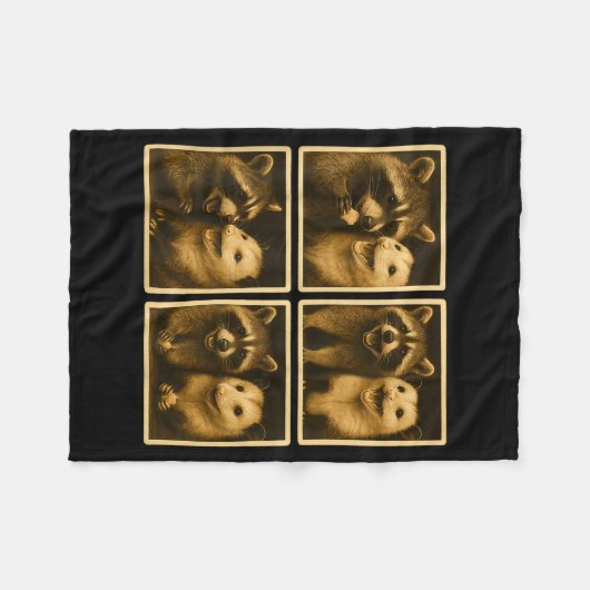Couverture Polaire Funny Ssum And Raccoon Photobooth Selfie Trash Fer (Devant (Horizontal))
