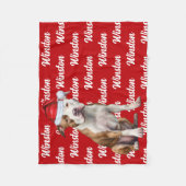 Couverture Polaire Funny Staffordshire Chien Nom du Motif Noël (Devant)