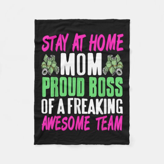 Couverture Polaire Funny Stay At Home Mom Boss Proud Of Awesome Famil (Devant)