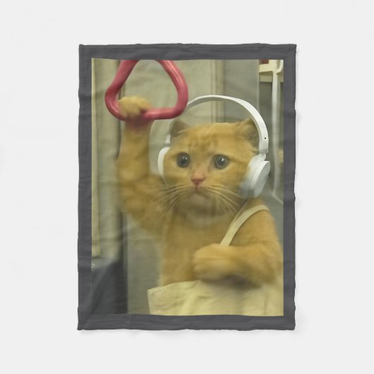Couverture Polaire Funny Subway Cat Meme Stud Brainrot Cats Humor Kit (Devant)