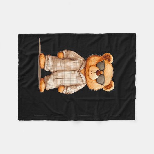 Couverture Polaire Funny Sungles Teddy Bear In Pajama Costume Design (Devant (Horizontal))