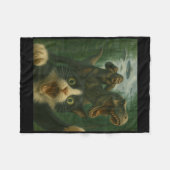 Couverture Polaire Funny Surprised Chat effrayé Selfie T-rex Dinosaur (Devant (Horizontal))