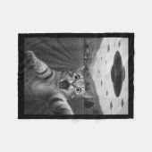 Couverture Polaire Funny Surprised Ed Cat Selfie With Alien Ufo Cat U (Devant (Horizontal))