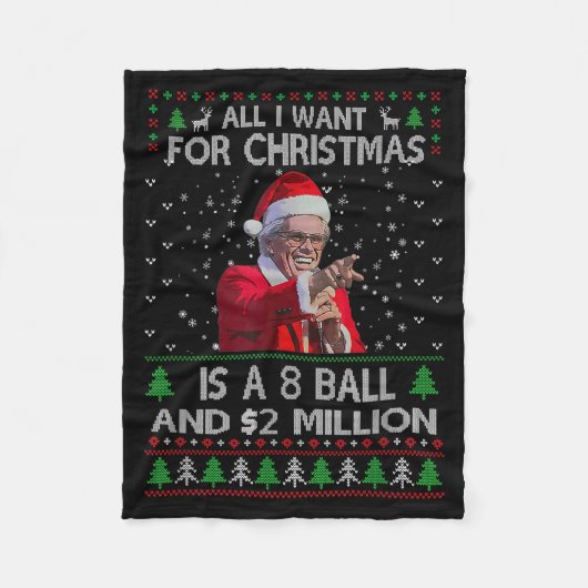 Couverture Polaire Funny Sweater I Want For Christmas 8 Ball And 2 Mi (Devant)