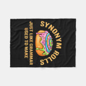 Couverture Polaire Funny Synonym Rolls Joke Cinnamon Rolls Grammar Pu (Devant (Horizontal))