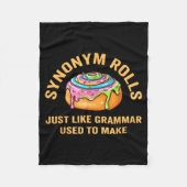 Couverture Polaire Funny Synonym Rolls Joke Cinnamon Rolls Grammar Pu (Devant)