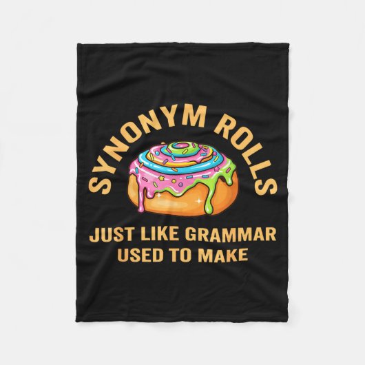 Couverture Polaire Funny Synonym Rolls Joke Cinnamon Rolls Grammar Pu (Devant)