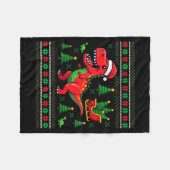 Couverture Polaire Funny T-rex Dinosaur Ugly Christmas Pajama Xmas (Devant (Horizontal))