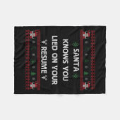 Couverture Polaire Funny Tacky Santa Knows You Lied On Your Resume Ug (Devant (Horizontal))