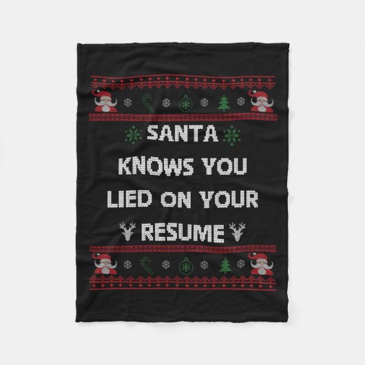 Couverture Polaire Funny Tacky Santa Knows You Lied On Your Resume Ug (Devant)