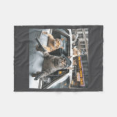 Couverture Polaire Funny Tactical Cat Meme Military Style  (Devant (Horizontal))