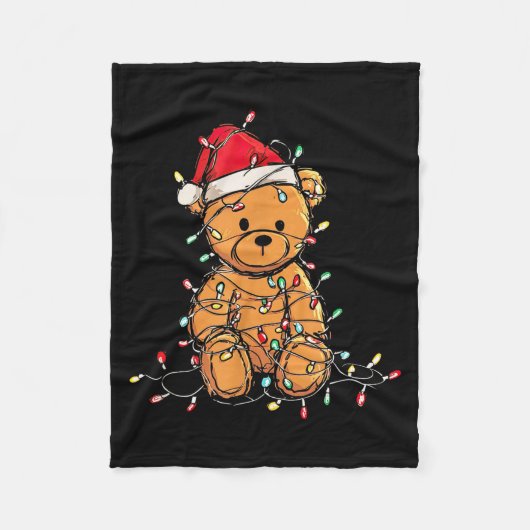 Couverture Polaire Funny Teddy Bear Christmas Graphics Lights Lover  (Devant)