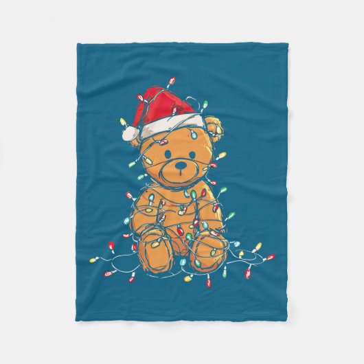 Couverture Polaire Funny Teddy Bear Christmas Graphics Lights Lover L (Devant)