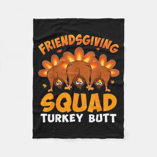 Couverture Polaire Funny Thanksgiving Friendsgiving Squad Turkey Butt (Devant)