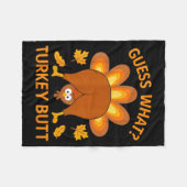 Couverture Polaire Funny Thanksgiving Guess What Turkey Butt  (Devant (Horizontal))
