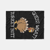 Couverture Polaire Funny Thanksgiving Guess What Turkey Butt - Thanks (Devant (Horizontal))
