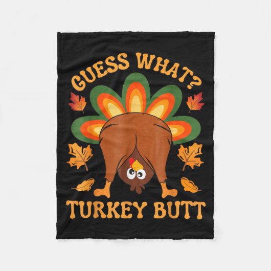 Couverture Polaire Funny Thanksgiving Kids Joke Meme Guess What Turke (Devant)