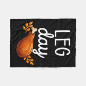 Couverture Polaire Funny Thanksgiving Leg Day Family Matching Turkey (Devant (Horizontal))