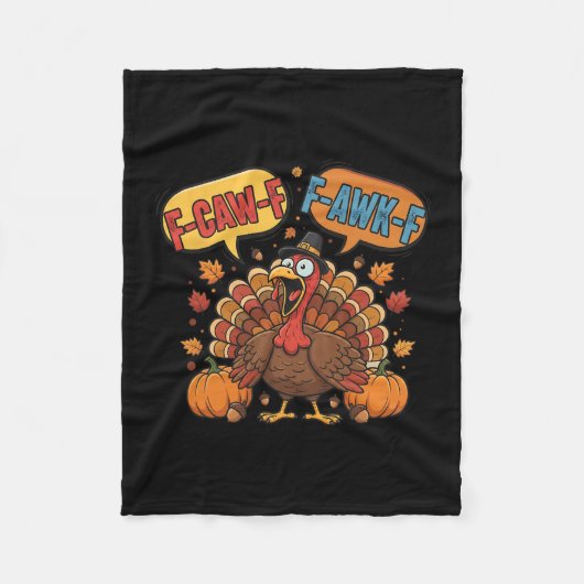 Couverture Polaire Funny Thanksgiving Turkey Meme F-caw-f F-awk-f Bir (Devant)