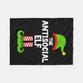 Couverture Polaire Funny The Antisocial Elf Christmas Family Pajama A (Devant (Horizontal))