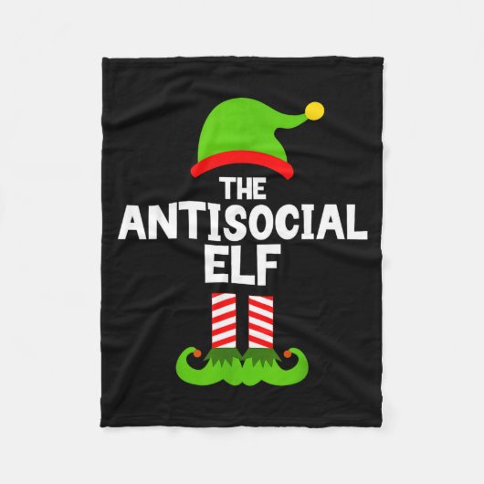 Couverture Polaire Funny The Antisocial Elf Christmas Family Pajama A (Devant)