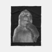 Couverture Polaire Funny Thinking Monkey Meme Curious Ape Brainrot  (Devant)