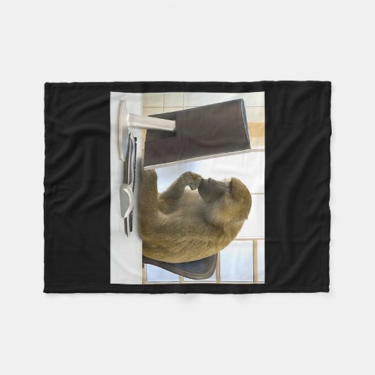 Couverture Polaire Funny Thinking Monkey Meme Office Curious Ape Brai (Devant (Horizontal))