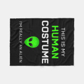 Couverture Polaire Funny This Is My Human Costume For Alien Halloween (Devant (Horizontal))