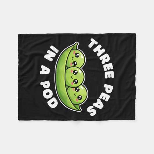 Couverture Polaire Funny Three Peas In A D Cute Kawaii (Devant (Horizontal))