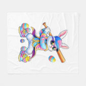Couverture Polaire Funny Tie Dye Rabbit Baseball Easter Bunny Men Boy (Devant (Horizontal))