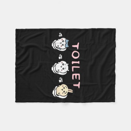 Couverture Polaire Funny Toilet Time Chikawa Meme  (Devant (Horizontal))