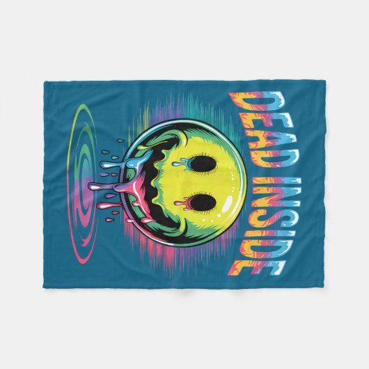 Couverture Polaire Funny Trippy Dead Inside Quote Sarcasm Meme Gothic (Devant (Horizontal))