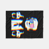 Couverture Polaire Funny Trump Psychedelic Edm Trippy Vaporwave Techn (Devant (Horizontal))