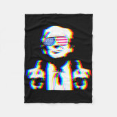 Couverture Polaire Funny Trump Psychedelic Edm Trippy Vaporwave Techn (Devant)