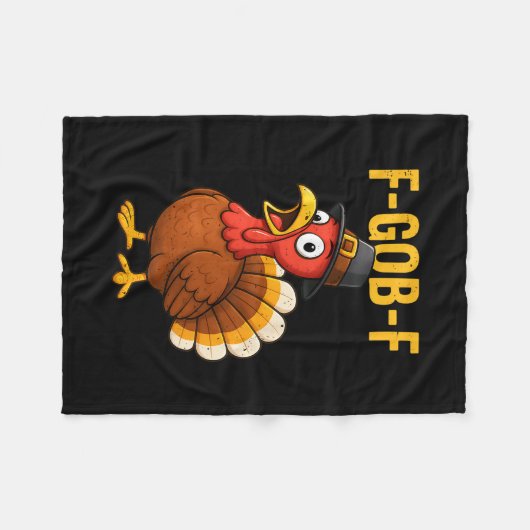 Couverture Polaire Funny Turkey Gobble F-gob-f Thankful Grateful Than (Devant (Horizontal))