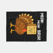 Couverture Polaire Funny Turkey Meow Thanksgiving Fake Cat Meow Bruh  (Devant (Horizontal))